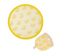 fisura. Éventail rond pliable « Canards ». Ventilateur à main pliable original Frisbee jaune avec imprimé canards. 1 pièce. Éventail portable pour fêtes 20 cm., Canards, 1 unité, taille unique