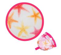 fisura. - Éventail Rond Pliable Motif étoiles de mer, éventail Main Original Pliable, Disque Volant ludique, 1 unité, Accessoire Portable pour fêtes été, diamètre 20 cm