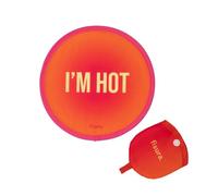 fisura. - Éventail rond pliable. Ventilateur à main pliable original. Frisbee pliable. Éventail portable pour fêtes. 20 cm. (Chaud, 1 unité)