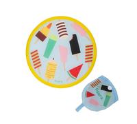 fisura. - Éventail rond pliable. Ventilateur à main pliable original. Frisbee pliable. Éventail portable pour fêtes. 20 cm. (Glace, 1 unité)