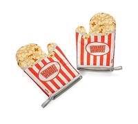 FISURA - Gants de Cuisine estampillés au Four. Gants de Cuisine Originaux. Gants de Cuisine Amusants en Coton. 14 x 30. Coton et Polyester (Popcorn, Rouge)