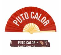 fisura. - Grand éventail Pliable “f*CK Off”. Éventail Original avec Grand Message Noir XXL. Éventail Pliable en Bambou. Dimensions : 64 x 33 centimètres. (Calor, rouge)