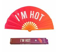 Fisura - Grand éventail Pliable “I’m Hot”. Éventail Original avec Grand Message Rose XXL. Éventail Pliable en Bambou. Dimensions : 64 x 33 centimètres., AHX2410387