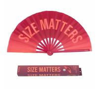Fisura - Grand éventail Pliable “Size”. Éventail Original avec Grand Message Rose XXL. Éventail Pliable en Bambou. Dimensions : 64 x 33 centimètres., AHX2410388