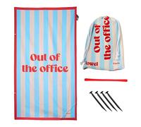 fisura. - Grande Serviette de Plage Bleue à Rayures avec Message “Out of The Office”, Serviette en Microfibre légère pour Plage, Piscine ou Camping, séchage Rapide, Cadeau Originale, 180 x 100 cm