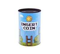 FISURA - Grande Tirelire Originale XL “Insert Coin”. Tirelire en boîte pour Cadeau Gamer. Tirelire en Acier pour Cadeau Amusant. Tirelire Bleue et Verte. Dimensions : 20 x 20 x 13 centimètres.