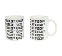 fisura. HM0872 Mug Fuck Off Blanc et Noir Céramique D12 x H10 cm