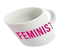fisura. HM1131 Mug Feminist Blanc et Rose Céramique D12 x H9,5 cm
