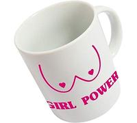 fisura. HM1133 Mug Girl Power Blanc et Rose Céramique D12 x H9,5 cm FI-HM1133
