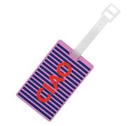 Fisura Identification de valise originale « Ciao » - Carte d'identification pour bagage bleu et rose - Étiquette de bagage en silicone pour valise ou sac à dos - 10,5 cm x 6,5 cm
