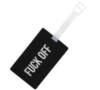 Fisura Identification de valise originale « F*ck off » - Noir - Étiquette de bagage en silicone pour valise ou sac à dos - 10,5 cm x 6,5 cm