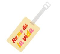 Fisura Identification de valise originale « No me da la vida » - Beige - Étiquette de bagage en silicone pour valise ou sac à dos - 10,5 cm x 6,5 cm