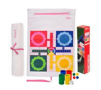fisura. - Jeu de société Portable Jeu de l’oie et Petits Chevaux (parchís). Jeu de Voyage Enroulable pour la Plage, Les Vacances et Les escapades. Jeu Portable Original avec pions Inclus. 40 x 9 cm