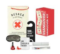 FISURA - Kit espagnol pour la gueule de bois. Kit cadeau pour les mariages, les anniversaires et les fêtes. Kit de survie unisexe. Cadeau humoristique pour les amis. 8 produits