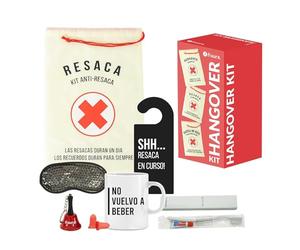 Fisura - Kit espagnol pour la gueule de bois. Kit cadeau pour les mariages, les anniversaires et les fêtes. Kit de survie unisexe. Cadeau humoristique pour les amis. 8 produits