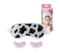Fisura Kit masque pour les yeux et patchs pour les yeux "vache" masque pour les yeux gel froid réutilisable rose patchs réutilisables pour sacs, cernes et anti-rides.