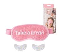 Fisura - Kit masque pour les yeux et patchs yeux réutilisables “take a break”. Masque pour les yeux en gel froid rose. Patchs réutilisables anti-cernes, anti-poches et anti-rides