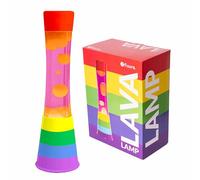 fisura. - Lampe à lave arc-en-ciel. Base multicolore, liquide rose et lave orange. Lampe d'ambiance originale. Avec ampoule de rechange. 11 cm x 11cm x 39,5 cm.