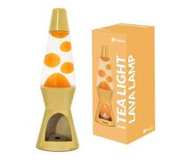 Fisura - Lampe à lave avec bougie. Lampe à lave sans électricité. Lampe à lave jaune. Lampe éco-responsable. Cadeau original. Dimensions : 29 cm x 8,5 cm (bougie non incluse)