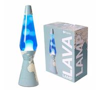 Fisura - Lampe à lave Bale Monde - Fond carte monde, liquide bleu, lave blanche, avec ampoule
