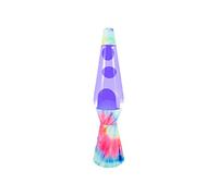 fisura. - Lampe à lave bale tie dye. Base de tie dye, liquide violet et lave violette. Lampe d'ambiance originale. Avec ampoule de rechange. 11 cm x 11cm x 40 cm.