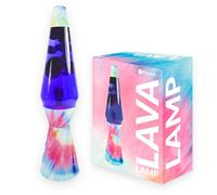 fisura. - Lampe à lave bale tie dye. Base de tie dye, liquide violet et lave violette. Lampe d'ambiance originale. Avec ampoule de rechange. 11 cm x 11cm x 40 cm.