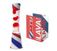 fisura. - Lampe à lave barbier. Base multicolore, liquide transparent et lave rouge. Lampe d'ambiance originale. Avec ampoule de rechange. 11 cm x 11cm x 39,5 cm.