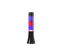 fisura. - Lampe à lave bleue. Lampe à lave de 30 cm avec base noire, liquide bleu et lave rouge. Lampe d'ambiance originale. 9x9x30 cm