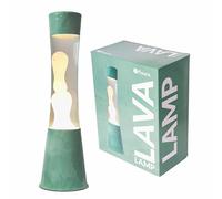 fisura. - Lampe à lave en jade. Base vert jade, liquide transparent et lave blanche. Lampe d'ambiance originale. Avec ampoule de rechange. 11 cm x 11cm x 39,5 cm.
