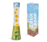 Fisura - Lampe à lave gamer. Base imprimée, liquide transparent et lave jaune. Lampe d'ambiance idéale pour les amateurs de jeux vidéo. Ampoule de rechange incluse. 11 cm x 11 cm x 41,5 cm.