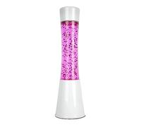 fisura. - Lampe à lave rose. Base blanche, liquide rose et paillettes de coeur. Lampe ambiance à effet relaxant. Avec ampoule de rechange. 11 cm x 11cm x 39,5 cm.