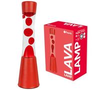 Fisura - Lampe à lave rouge. Base et lave rouges avec liquide transparent. Effet relaxant. Avec ampoule de rechange. Dimensions : 11 cm x 11 cm x 39,5 cm.