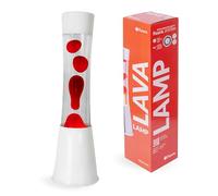 fisura. - Lampe à lave rouge et blanche. Base blanche, liquide transparent et lave rouge. Effet apaisant et design élégant. Ampoule de rechange incluse. Dimensions : 11 cm x 11 cm x 41,5 cm.