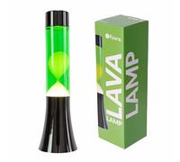 fisura. - Lampe à lave verte. Lampe à lave de 30 cm avec base noire, liquide vert et lave jaune. Lampe d'ambiance originale. 9x9x30 cm