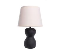 fisura. - Lampe de chevet en céramique. Lampe de table moderne noire et beige...