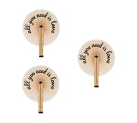 Fisura Lot de 3 éventails pliables « All you need is love ». Éventail pliable en papier blanc avec message. Éventail de mariage pour invités. Cadeau de fête ou de cérémonie., Love, 3 unités, 23,5 x 18