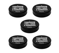 Fisura Lot de 5 couvercles anti-drogue « Will have a hangover » - Lot de 5 protections originales pour boissons - Réutilisables - Protection anti-fuite en silicone