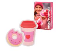Fisura - Mini Chauffe-Mains Gel réutilisable de Poche “Donut y termo”, Accessoire Pratique pour l’Hiver, activités extérieures ou Voyages. 2 unités