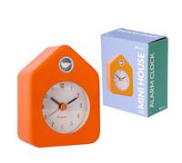 Réveil - Fisura - Réveil mini maison orange. Réveil analogique sans tic-tac. Réveil original. 9,7 cm x 7,3 cm x 4,5 cm. 1 pile AA