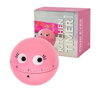 Fisura - Minuteur de Cuisine Original en Forme d’Yeux Roses. Minuteur de Cuisine analogique 60 Minutes idéal pour Enfants. Timer Pomodoro Original pour Cuisson et Gestion du Temps