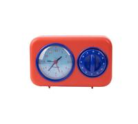 Fisura - Minuteur de Cuisine rétro Rouge. Minuteur de Cuisine analogique 60 Minutes. Minuteur Multifonction avec Horloge et Fonction Alarme. Minuteur Pomodoro.