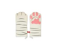 FISURA Moufles de Four à imprimé Chat - Gants de Four Originaux Blanc et Noir - Gant de Four Amusant en Coton 14 x 30 cm - Coton et Polyester