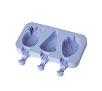 Fisura - Moule à glace. Moule à glace en silicone sans BPA. Moule pour glaces de forme originale. Moule à glace avec bâtonnets et couvercle réutilisables. (Fruits)