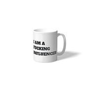 fisura. - Mug original I'm a fucking Influencer (anglais). Tasse blanche pour le petit déjeuner.