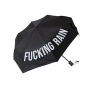 Fisura - Parapluie pliant original “f*cking rain”. Mini parapluie noir et blanc. Parapluie femme compact. Parapluie pliant automatique. Parapluie de voyage.