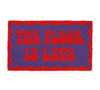 Fisura Paillasson d'entrée « Floor is Lava » en Coco avec Base antidérapante en PVC. Paillasson intérieur Violet et Rouge, Peint à la Main, en Forme Amusante, 70 x 40 cm
