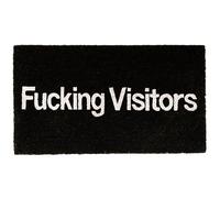 Fisura - Paillasson d'entrée Maison “F*cking Visitors” en Coco avec Base antidérapante en PVC. Tapis intérieur Noir Peint à la Main. Message Humoristique Original. 70 x 40 cm