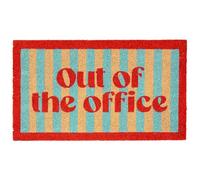 Fisura - Paillasson d'entrée Maison Out of The Office” en Coco avec Base antidérapante en PVC. Tapis intérieur Rouge et Bleu Peint à la Main. Message drôle et Original. 70 x 40 cm