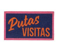 Fisura - Paillasson d'entrée Maison “P*tas visitas” en Coco avec Base antidérapante en PVC. Tapis intérieur coloré Peint à la Main. Idée déco Originale avec Message drôle. 70 x 40 cm