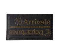 Fisura - Paillasson en Caoutchouc Original Arrivals/departurres. Noir et Jaune. Interieur avec Pointes. 70 x 40 cm.